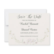 Cartão de Elegante Floral Minimalista de Casamento