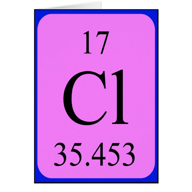 Cartão de elemento 17 - Cloro (Frente)