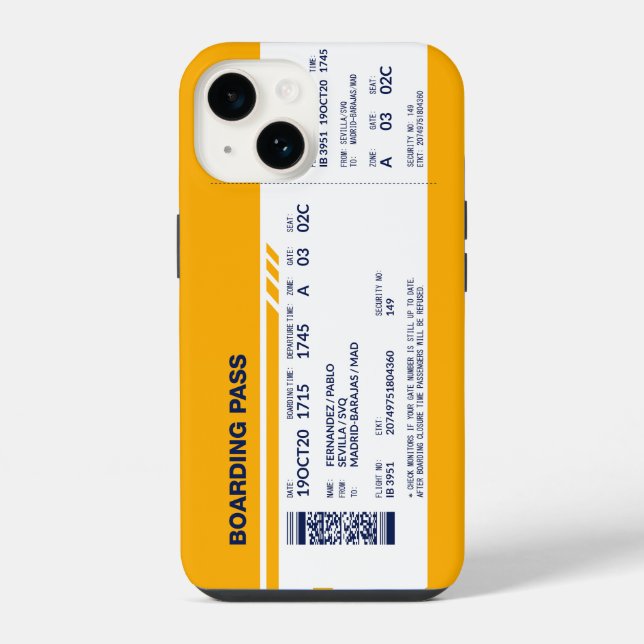 Cartão de Embarque - Amarelo (Verso)