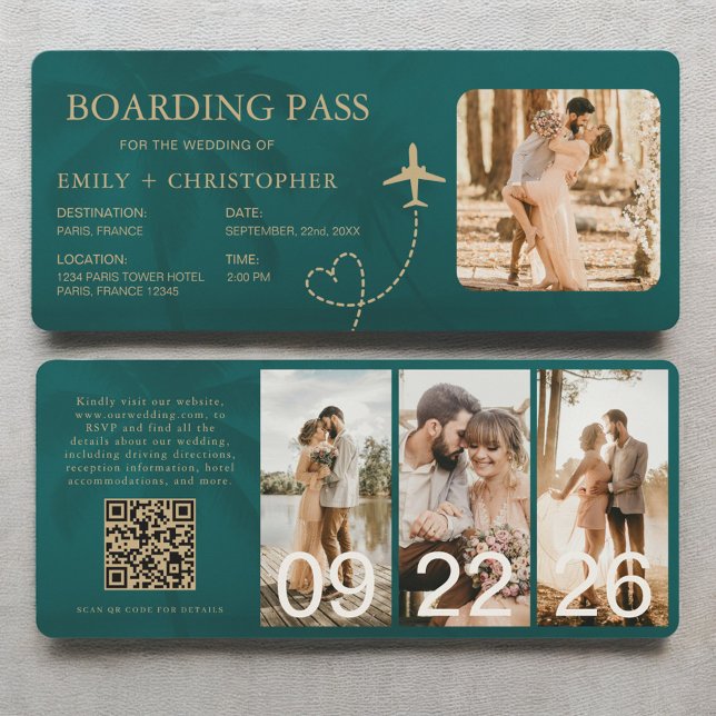 Cartão de Embarque de Bilhete de Avião Código QR (Criador carregado)