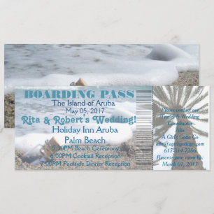 Cartão de Embarque de Casamento - Mensagem em uma 