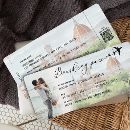 Cartão de Embarque de Destino de Casamento de Dest