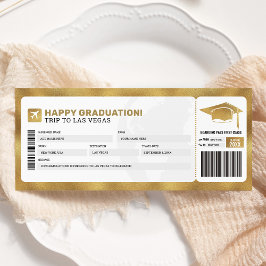 Cartão de Embarque Dourado Passagem Viagem Avião P