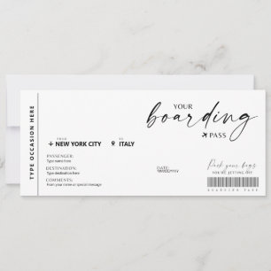 Cartão de Embarque Moderno Surpresa Passagem Aérea