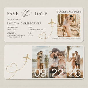 Cartão de Embarque para Casamento no Destino
