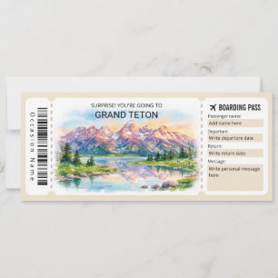 Cartão de Embarque para Viagem ao Parque Nacional
