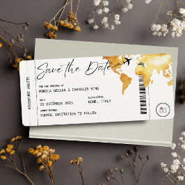 Cartão de Embarque para Viagem, Salve a Data do Ca