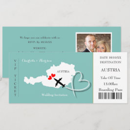 Cartão de Embarque Passagem Destino Áustria Foto