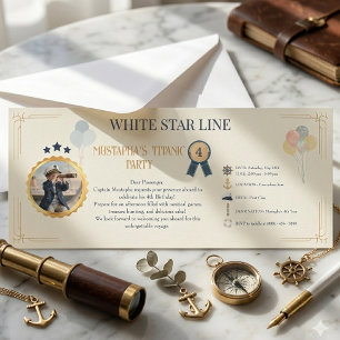 Cartão de Embarque Personalizado Titanic Aniversár