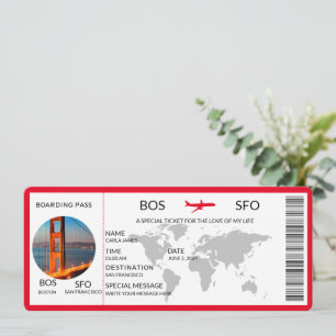Cartão de Embarque Raspadinha Surpresa Revelação d
