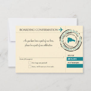 Cartão de Embarque RSVP para a República Dominican