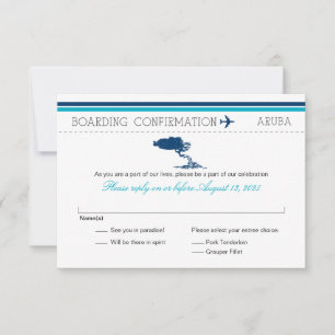 Cartão de Embarque RSVP para Aruba