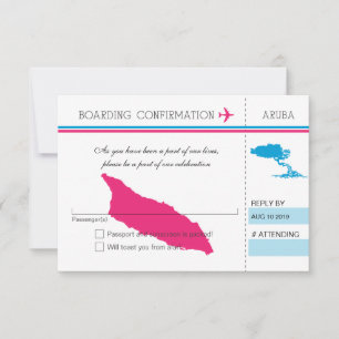 Cartão de Embarque RSVP para Aruba