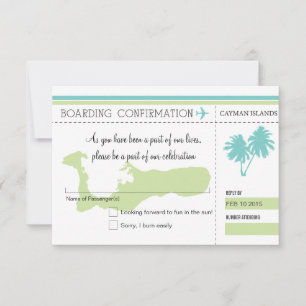 Cartão de Embarque RSVP para ILHAS CAIMAN