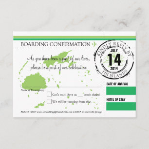 Cartão de Embarque RSVP para Ilhas Fiji