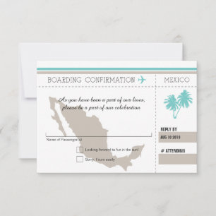 Cartão de Embarque RSVP PARA O MÉXICO