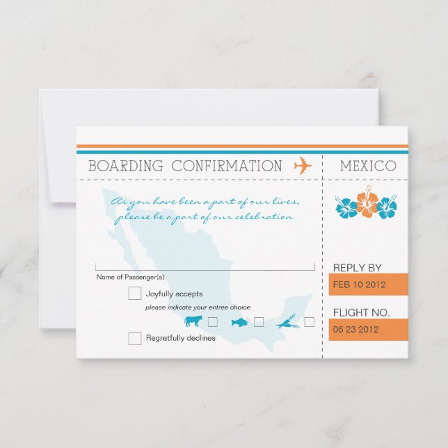 Cartão de Embarque RSVP PARA O MÉXICO (Frente)