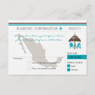 Cartão de Embarque RSVP para o México