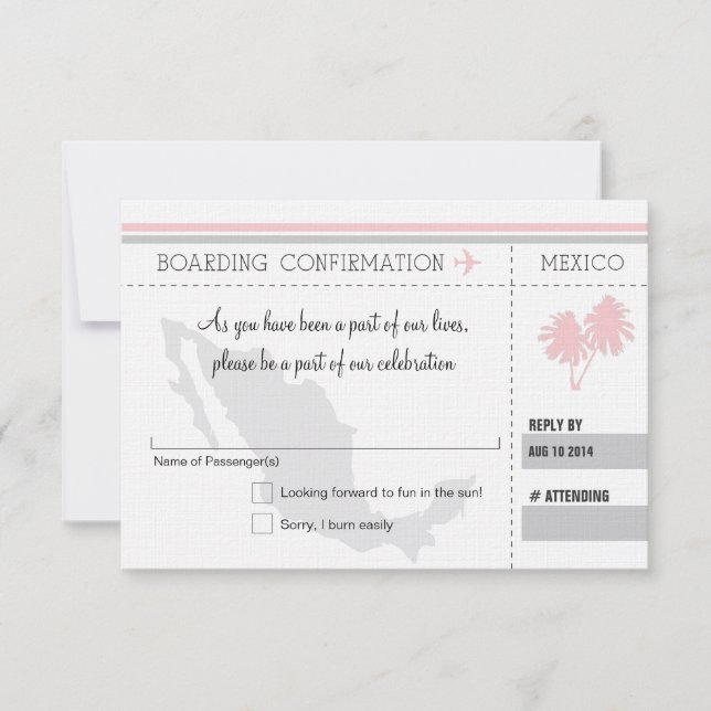 Cartão de Embarque RSVP PARA O MÉXICO (Frente)