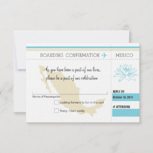 Cartão de Embarque RSVP PARA O MÉXICO