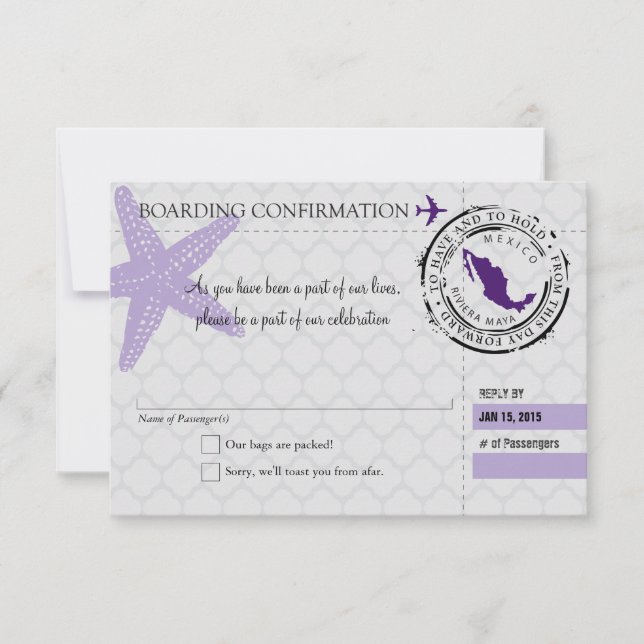 Cartão de Embarque RSVP para o México (Frente)