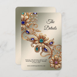 Cartão de Enclausuramento com Flores em Jóias Dour