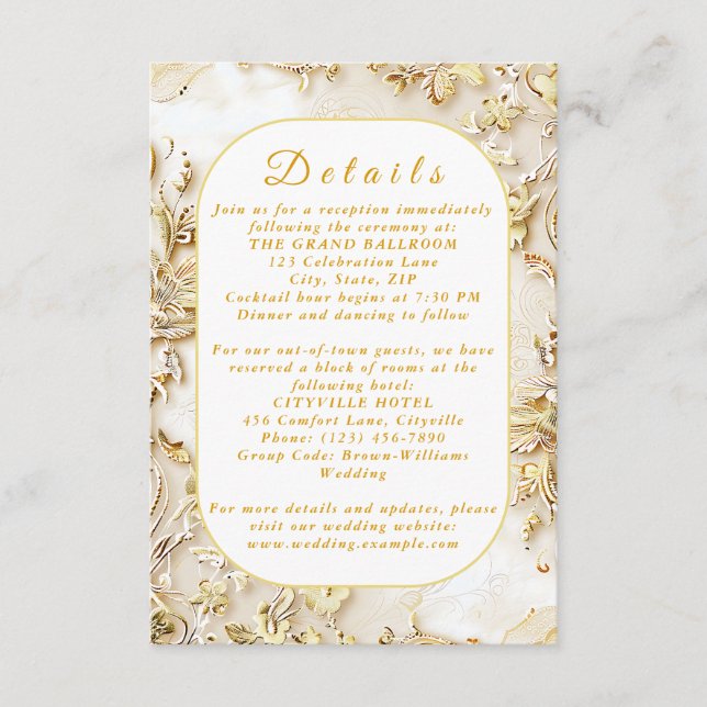 Cartão de Enclausuramento de Casamento Clássico Gi (Frente)