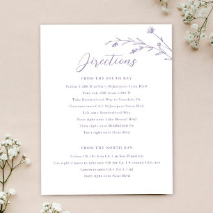Cartão de Enclausuramento de Casamento com Lavanda