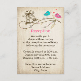 Cartão de Enclausuramento de Casamento de Pássaros