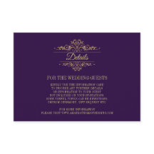 Cartão de Enclausuramento de Casamento Roxo Elegan