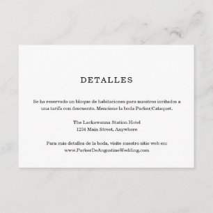 Cartão de Enclausuramento de Informações em Espanh