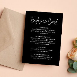 Cartão de Enclosure de Casamento Preto com Letra M