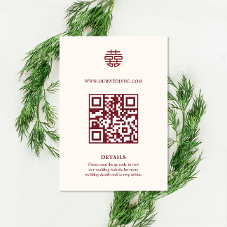 Cartão de Enclosure de Código QR Duplo Xi Casament