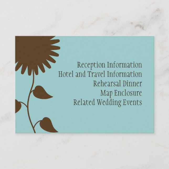 Cartão de Enclosure de girassol em azul (Frente)