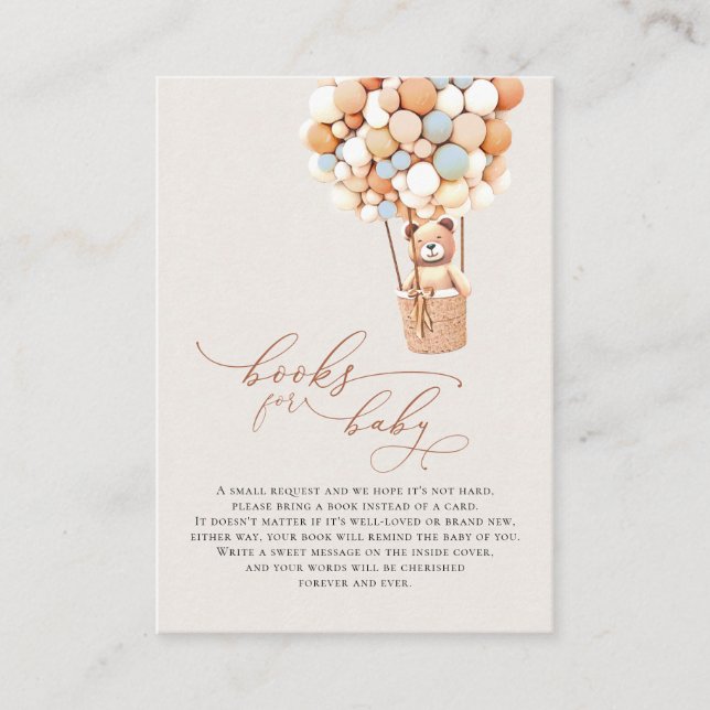 Cartão de Enclosure de Livros de Bebês de Urso Cas (Frente)