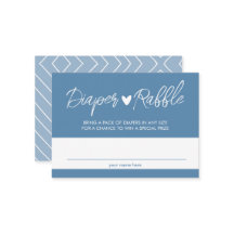 Cartão de Enclosure de Rifa de Fraldas Azul Boho M