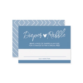 Cartão de Enclosure de Rifa de Fraldas Azul Boho M