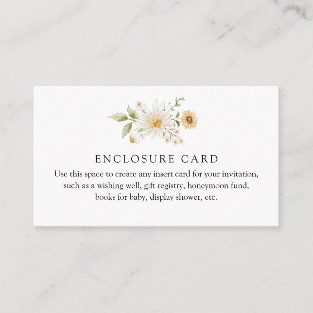 Cartão de Encomenda Personalizado com Girassol e M (Frente)