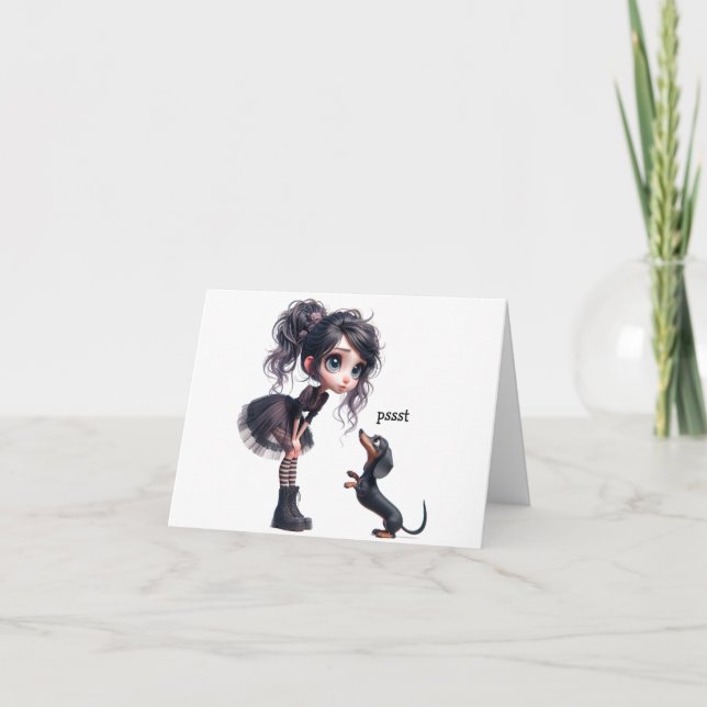 Cartão de Encorajamento Dachshund (Frente)