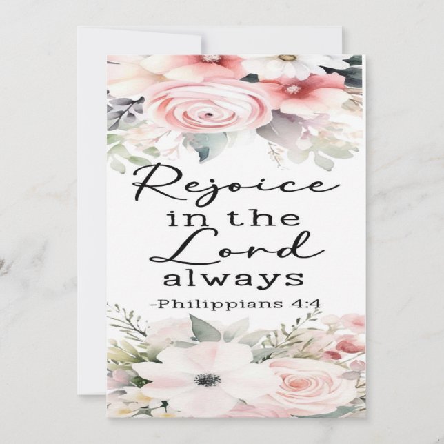 Cartão de Encorajamento Philippians 4:4 (Frente)