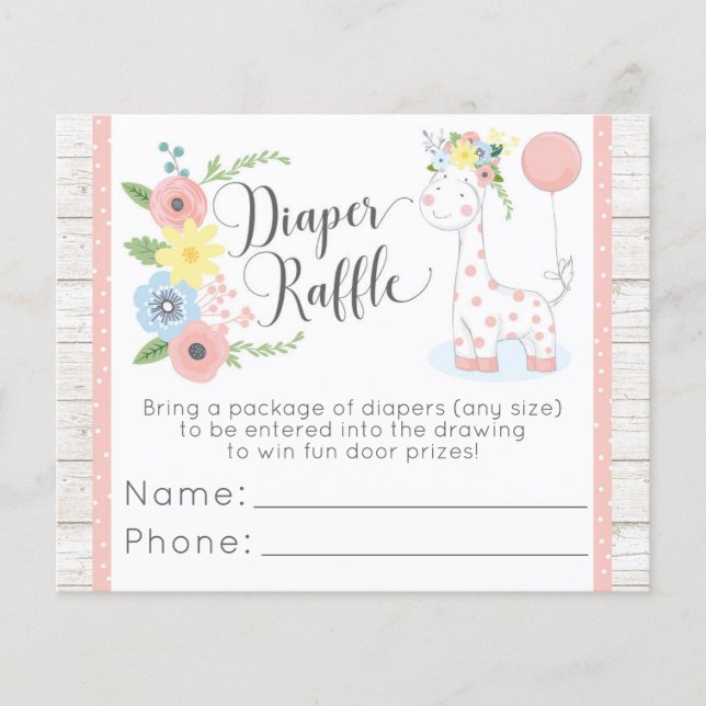 Cartão de Entrada para o Sorteio de Fraldas no Chá (Frente)