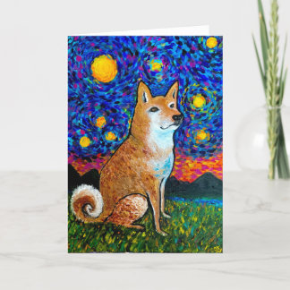 Cartão de Entrada Starry Night Shiba<Blank Inside>