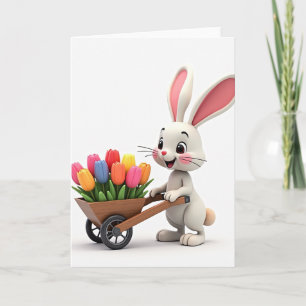 Cartão de Entrega de Flores do Coelho