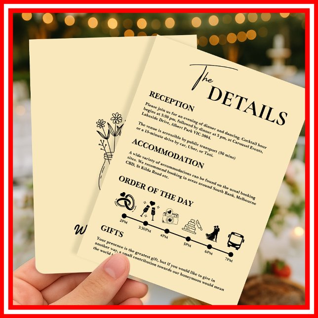 Cartão de Envio da Ordem de Eventos do Casamento A (Criador carregado)