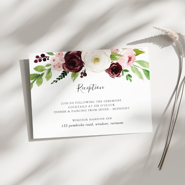 Cartão de Envio da Recepção de Casamento Blush Rom (Criador carregado)