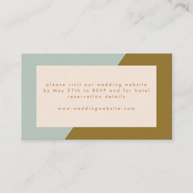 Cartão de Envio de Casamento Moderno com Bloco de  (Frente)