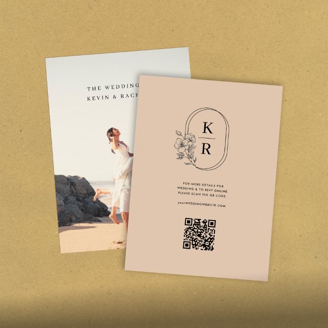 Cartão de Envio de Foto com QR Code para Casamento (Criador carregado)
