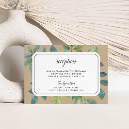 Cartão de Envio de Recepção Botanica Kraft