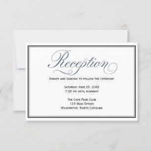 Cartão de Envio de Recepção de Casamento Azul Escu