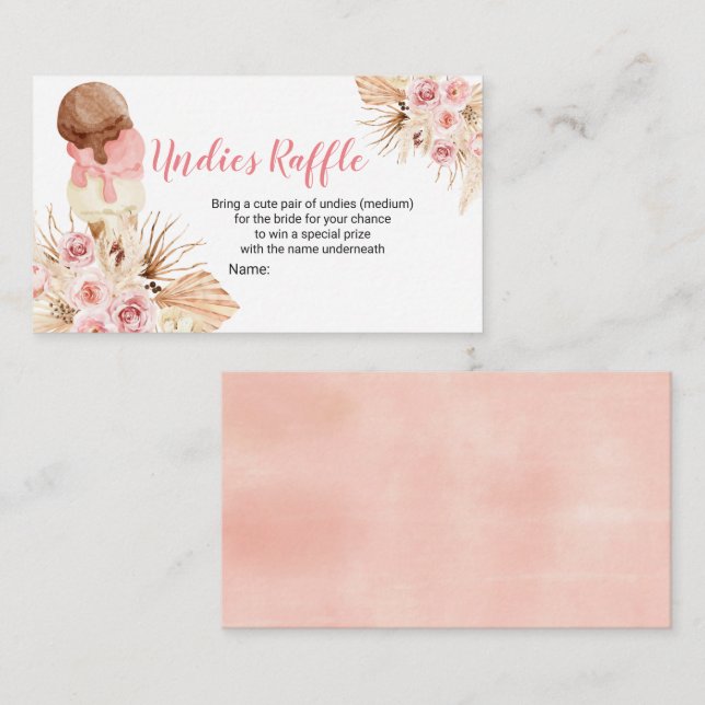 Cartão de Envio de Sorteio de Cuecas de Sorvete Bo (Frente/Verso)